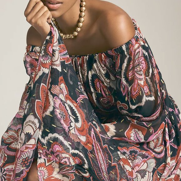 Anthropologie Sweeping Off-The-Shoulder Maxi Dress - Picture 6 of 16